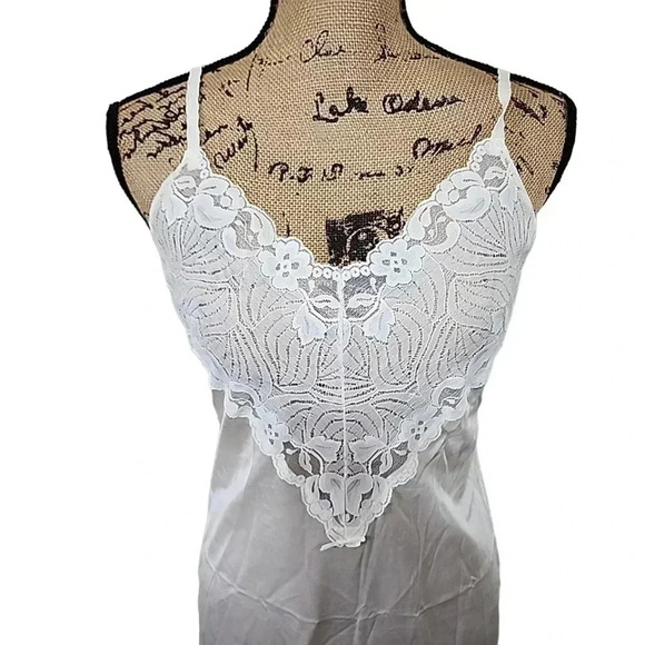 Vintage Warners White Chemise Nightie Slip Dress Medium - Picture 3 of 9